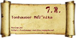 Tonhauser Mónika névjegykártya